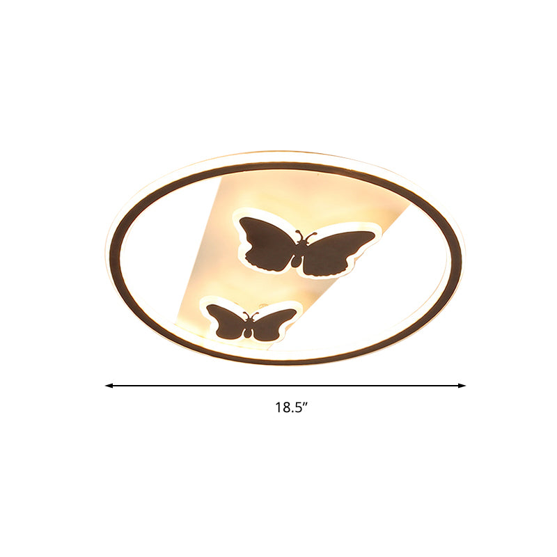 Plafonnier LED noir à Double papillon, moderne et élégant, en acrylique, pour chambre à coucher