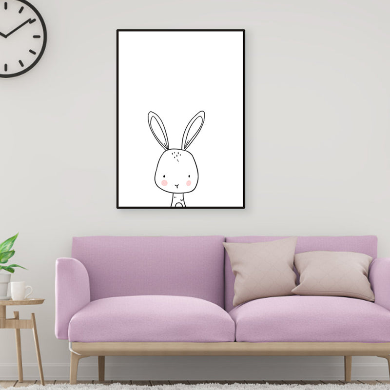 Soft Color Animal Pattern Canvas Print Textured Children's Art Dining Room Wall Decor
