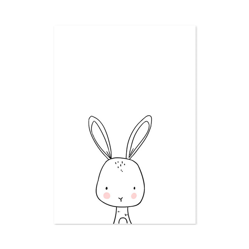 Soft Color Animal Pattern Canvas Print Textured Children's Art Dining Room Wall Decor