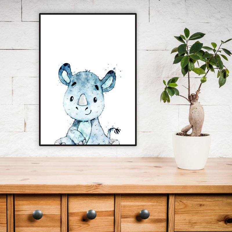 Children's Art Wild Animal Canvas Light Color Textured Wall Decor for Living Room