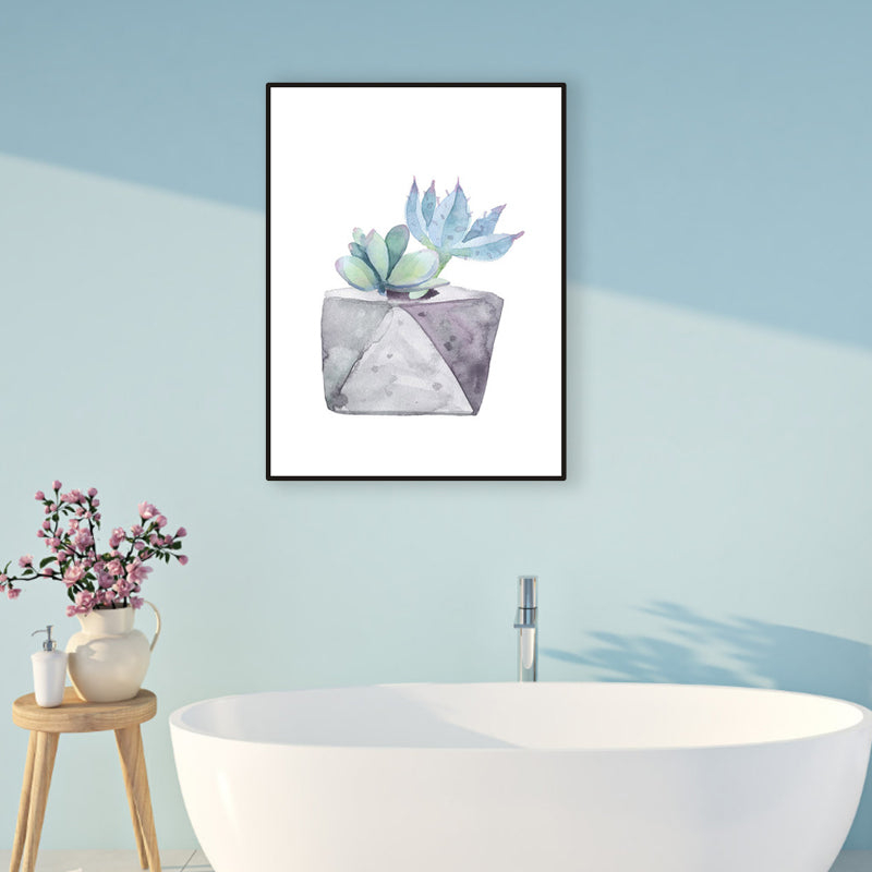 Cactus Bonsai Wanddecoratie Eigentijds getextureerd salon Verpakt canvas in zachte kleuren