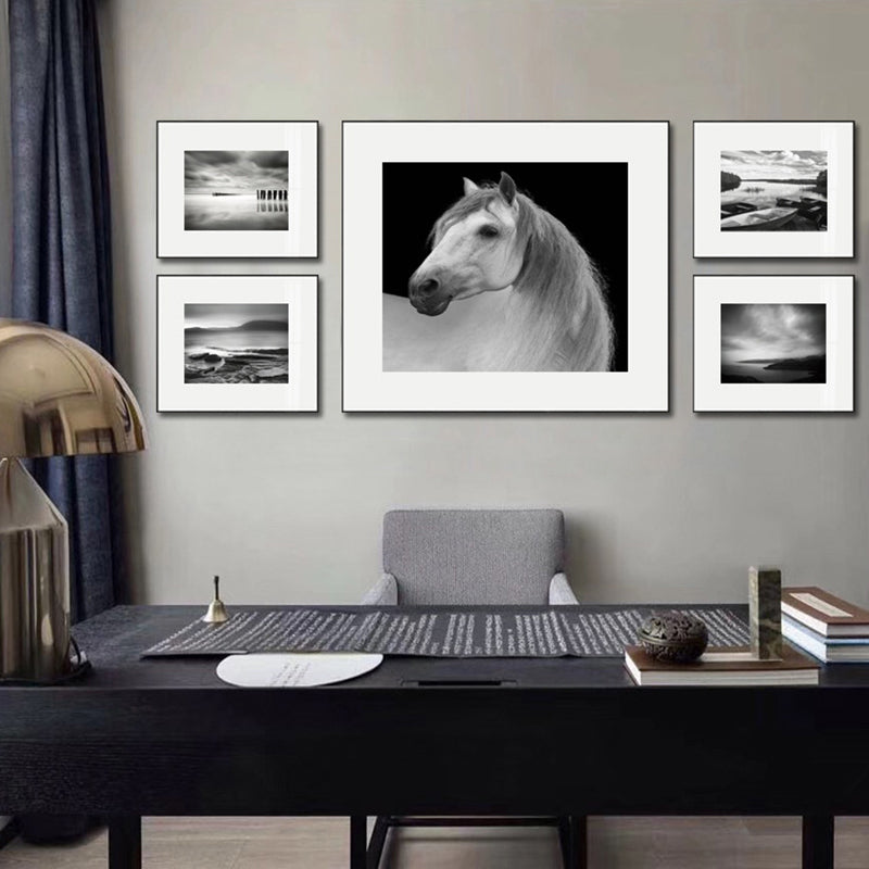 Fotografie Pferdemuster Wanddekoration Esszimmer Wildtier Leinwandkunst in hellen Farben
