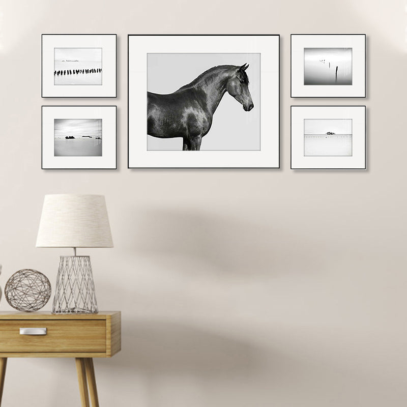 Fotografie Pferdemuster Wanddekoration Esszimmer Wildtier Leinwandkunst in hellen Farben
