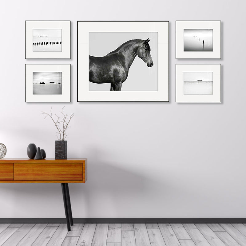 Fotografie Pferdemuster Wanddekoration Esszimmer Wildtier Leinwandkunst in hellen Farben