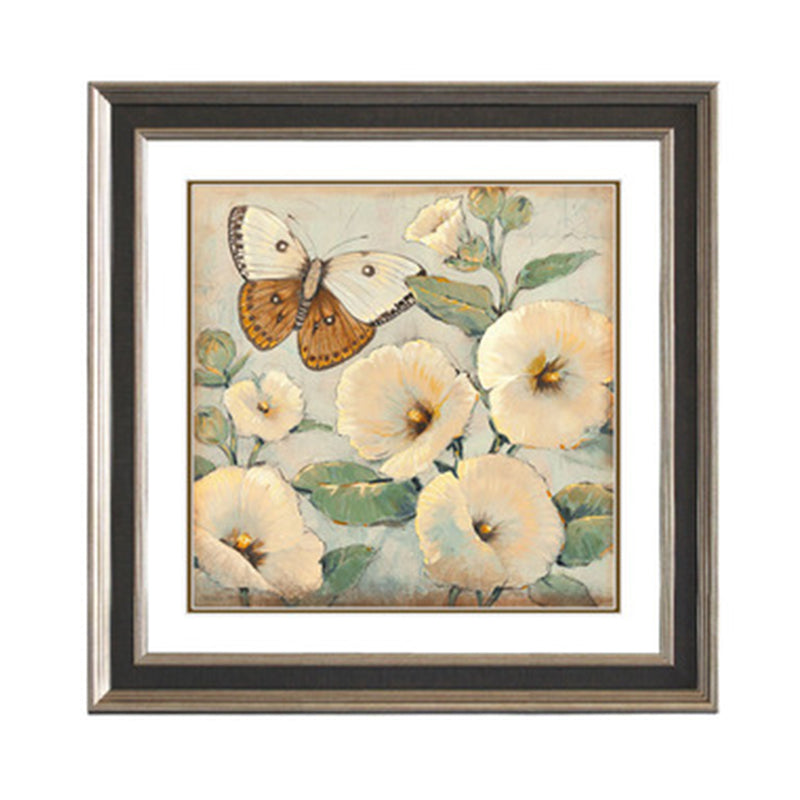 Toile imprimée papillon et fleur, couleur claire, décoration murale traditionnelle pour chambre de fille