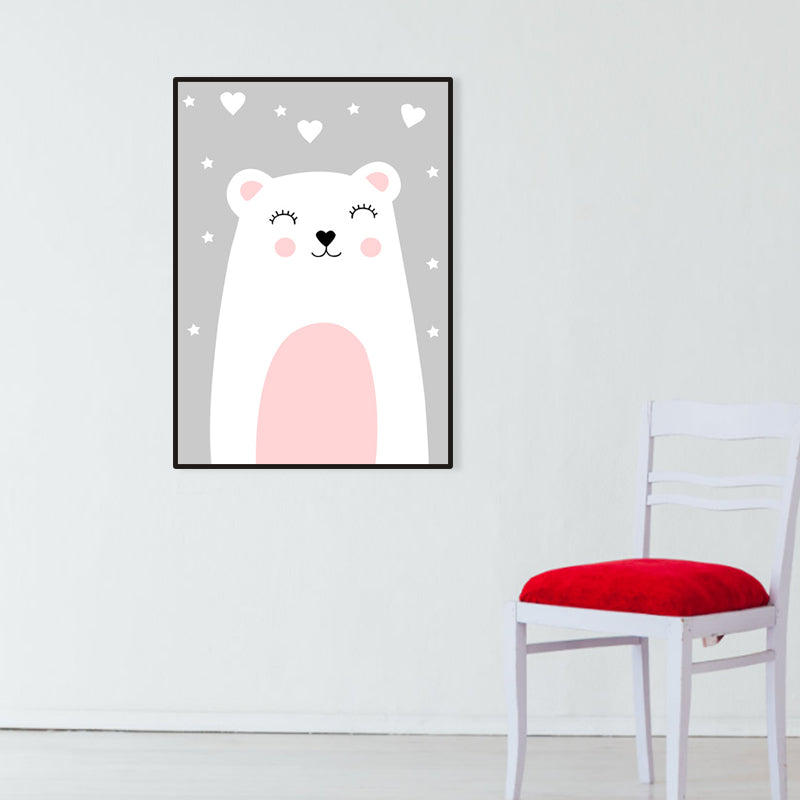 Light Color Merry Animal Canvas Textured Wall Decor for Study Room, Multiple Sizes