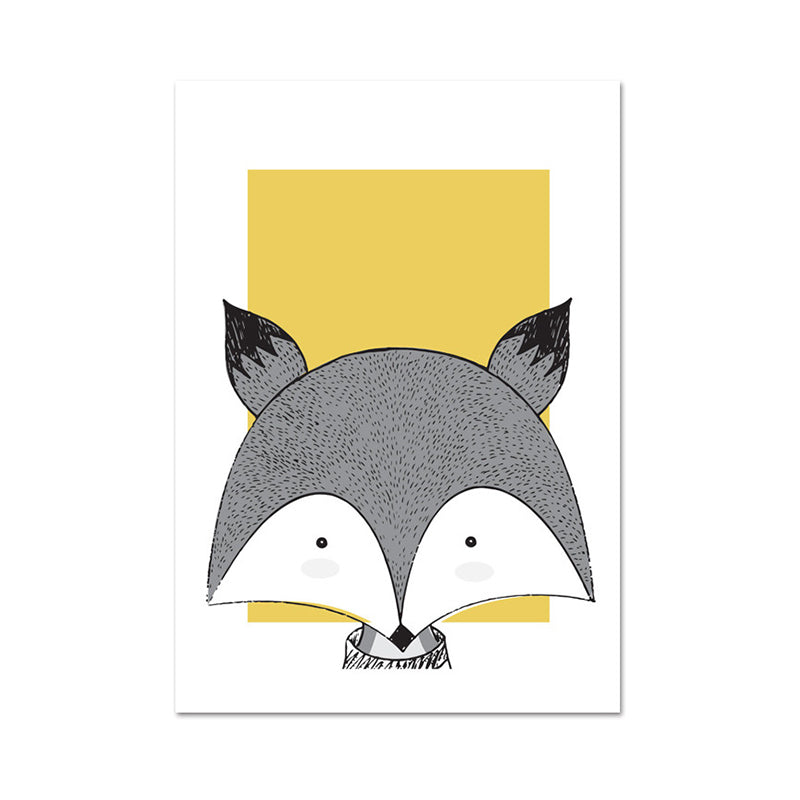 Children's Art Wild Animal Wall Decor Light Color Baby Room Canvas, Multiple Sizes