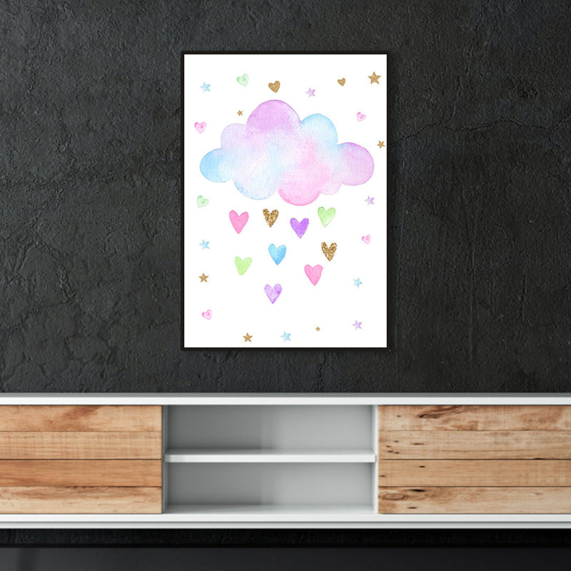 Fantasie-Einhorn-Wanddekoration, Kinder-Kunst-Tier-Leinwand in sanften Farben für den Ruheraum