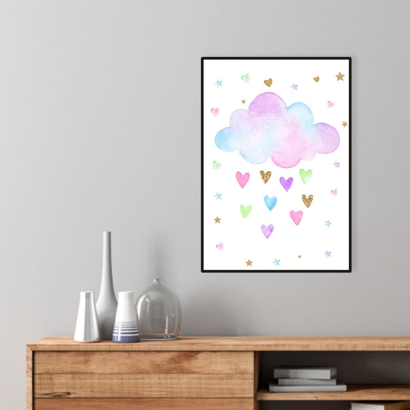 Fantasy Unicorn Wall Decor Children's Art Animal Canvas in Soft Color for Rest Room