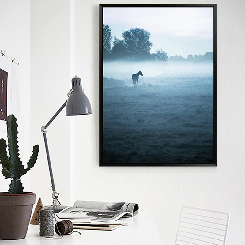 Impression sur toile de paysage vif contemporain, décoration murale de salon en couleur douce