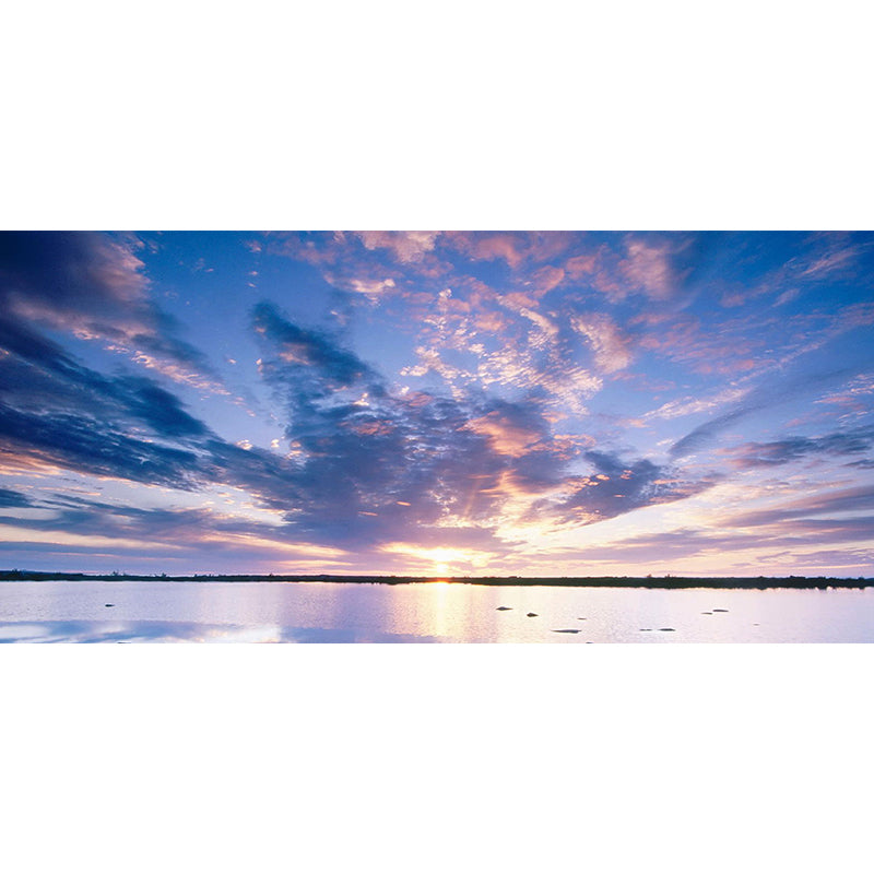 Stunning Sunset Glow Mural Wallpaper Living Room Scenery Wall Decor, Custom-Print