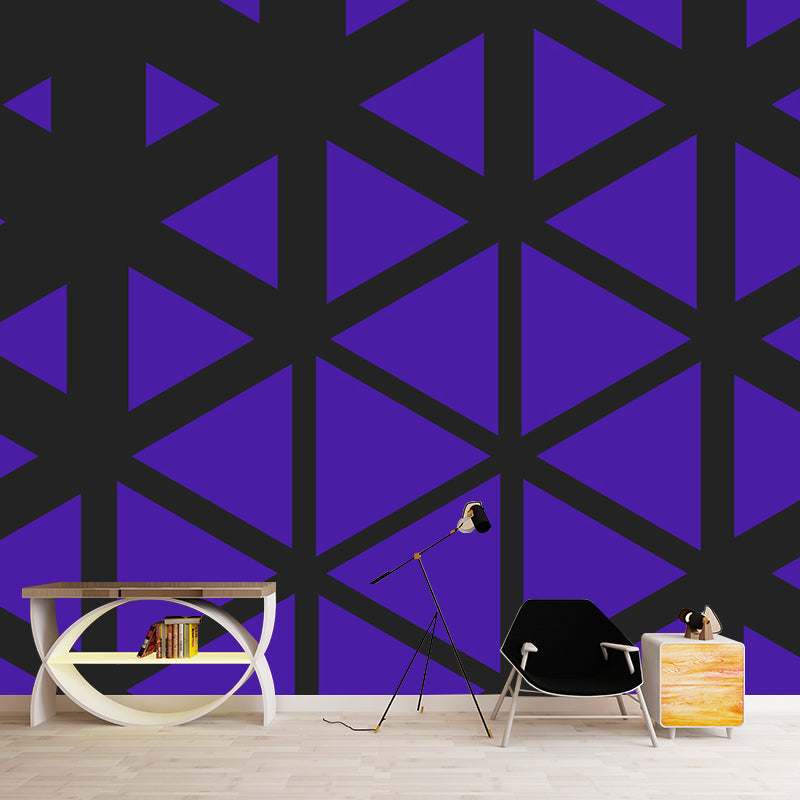 Novel Geometric Pattern Wall Mural Modern Non-Woven Textured Wall Decor in Soft Color