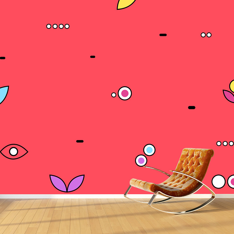 Fashionable Print Mural Decal Geometry Non-Woven Textured Wall Covering in Soft Color