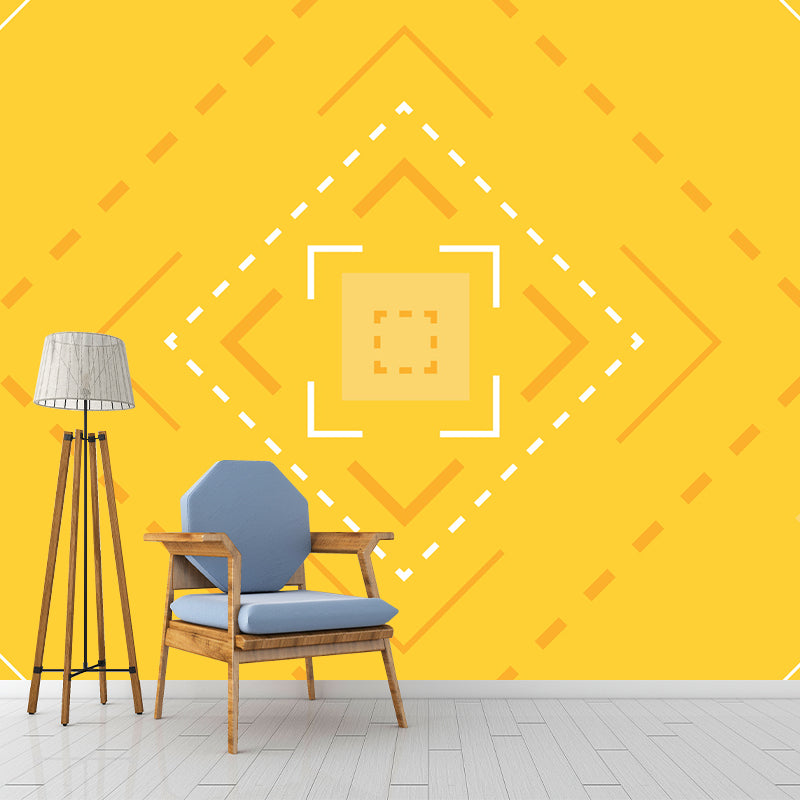 Fashionable Print Mural Decal Geometry Non-Woven Textured Wall Covering in Soft Color