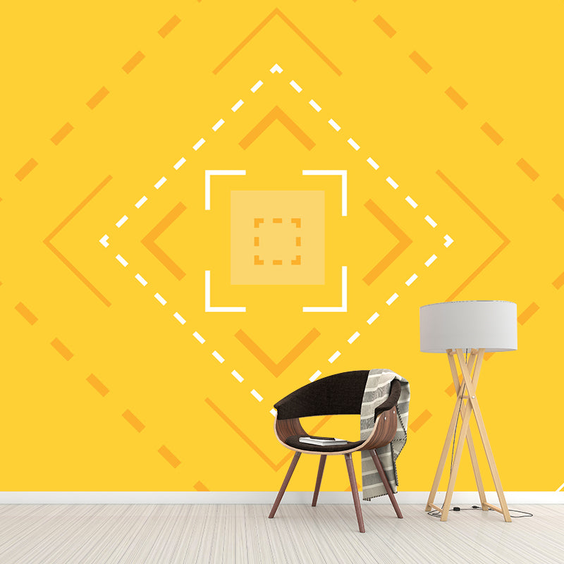 Fashionable Print Mural Decal Geometry Non-Woven Textured Wall Covering in Soft Color