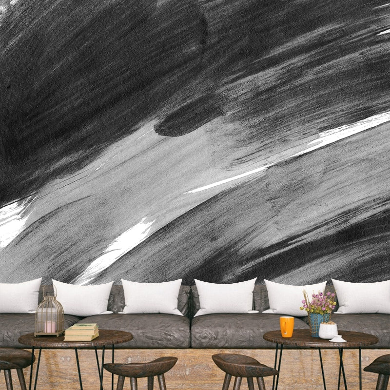 Illustration Brush Stroke Wall Mural Giant Wall Covering for Dining Room, Custom