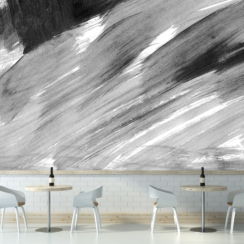 Illustration Brush Stroke Wall Mural Giant Wall Covering for Dining Room, Custom