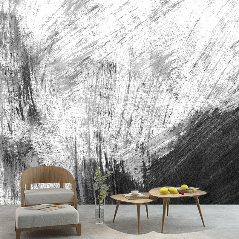 Illustration Brush Stroke Wall Mural Giant Wall Covering for Dining Room, Custom