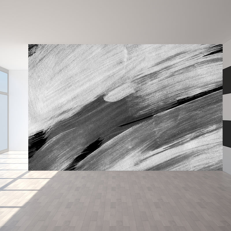 Stain Resistant Brush Stroke Mural Decal Non-Woven Modern Wall Decor for Sitting Room