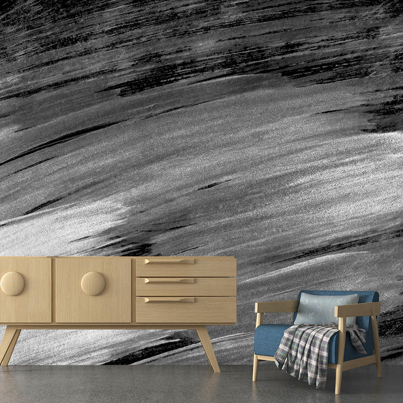 Stain Resistant Brush Stroke Mural Decal Non-Woven Modern Wall Decor for Sitting Room