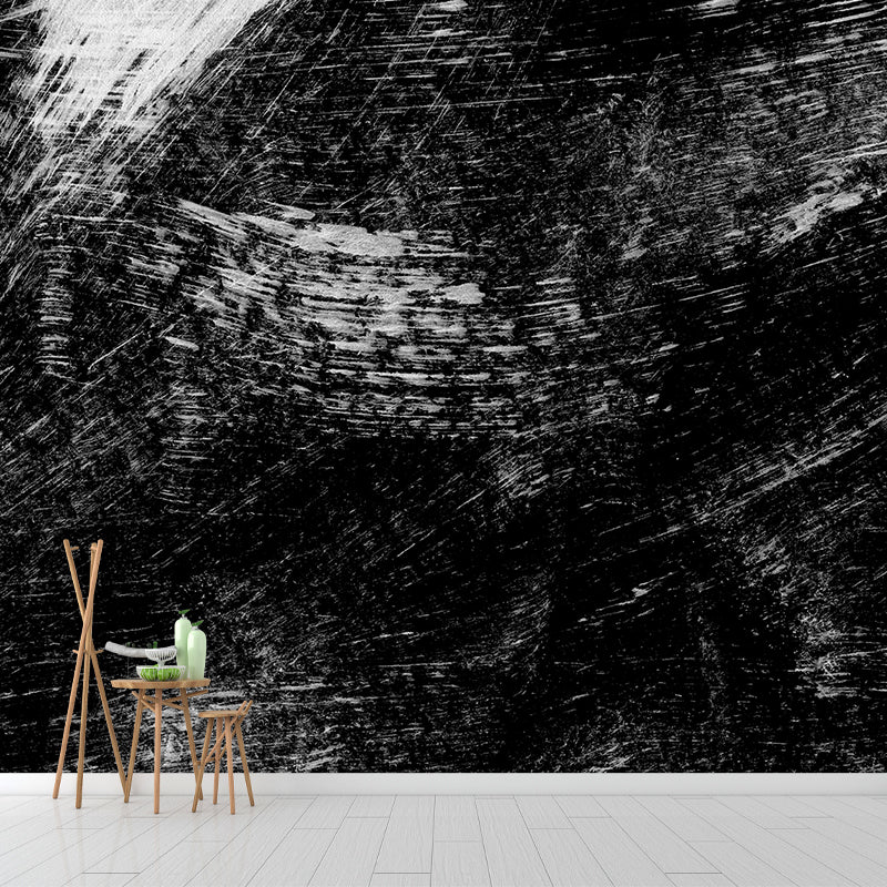 Black Brush Stroke Pattern Mural Decal for Decoration Modern Living Room Wall Art