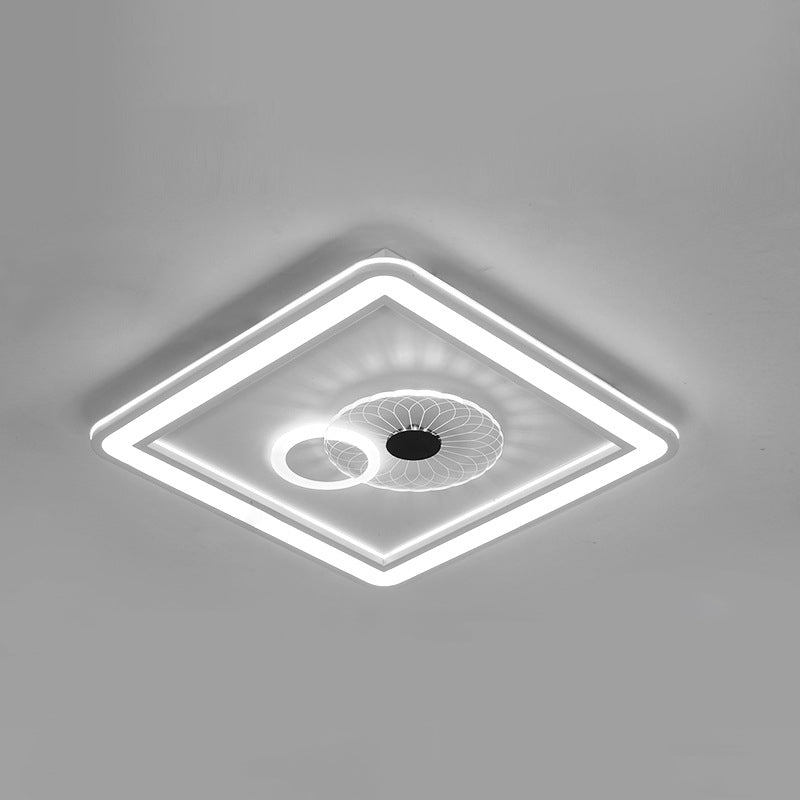 Acrylic Squared Ceiling Flush Modernism LED Flushmount Lighting in White for Bedroom
