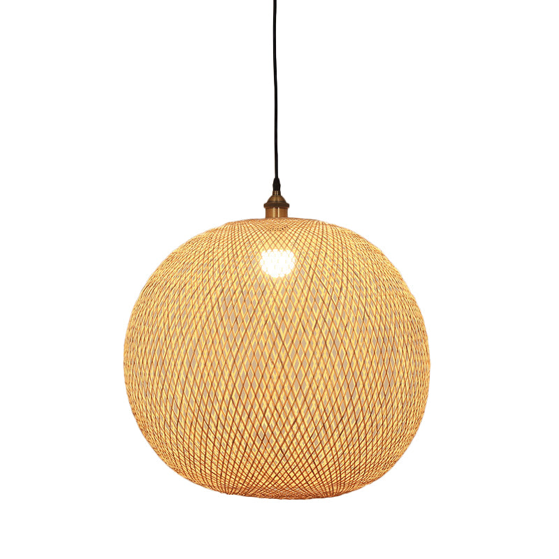 12 "/14" /21.5 "W 1 bol eetkamer hanger lamp Aziatische beige ophanging licht met ellips bamboe schaduw
