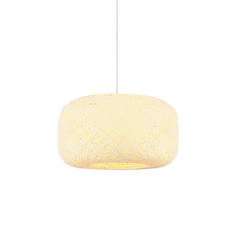 Ciondolo a ciondolo rossa/rosa/arancione a ciondolo Macaron a 1 luce Rattan Weaving Suspension Lighting for Bistro
