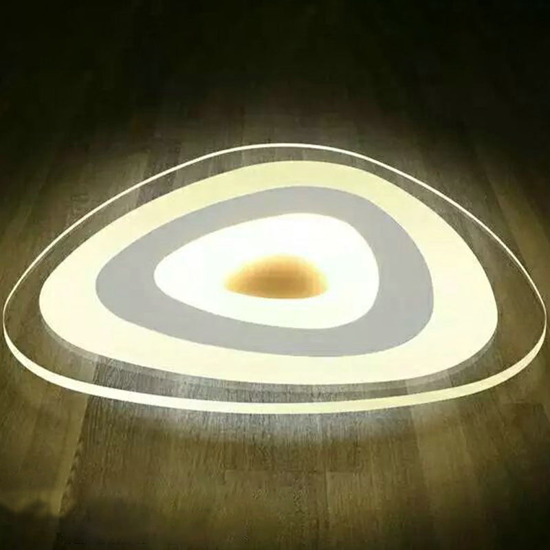 Simplicity Triangle Flush Mount Light Acrylic Bedroom Ultrathin LED Ceiling Lamp in Warm/White Light, 16.5"/24.5"/31" Width