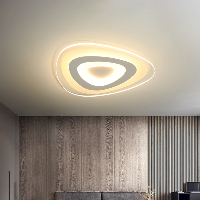 Simplicity Triangle Flush Mount Light Acrylic Bedroom Ultrathin LED Ceiling Lamp in Warm/White Light, 16.5"/24.5"/31" Width
