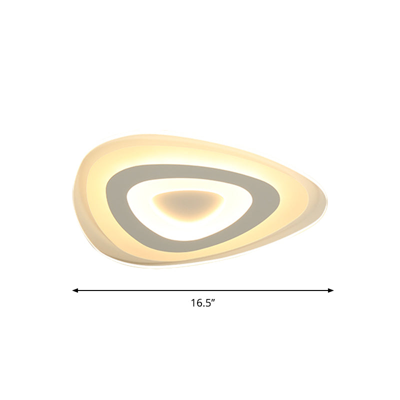 Simplicity Triangle Flush Mount Light Acrylic Bedroom Ultrathin LED Ceiling Lamp in Warm/White Light, 16.5"/24.5"/31" Width