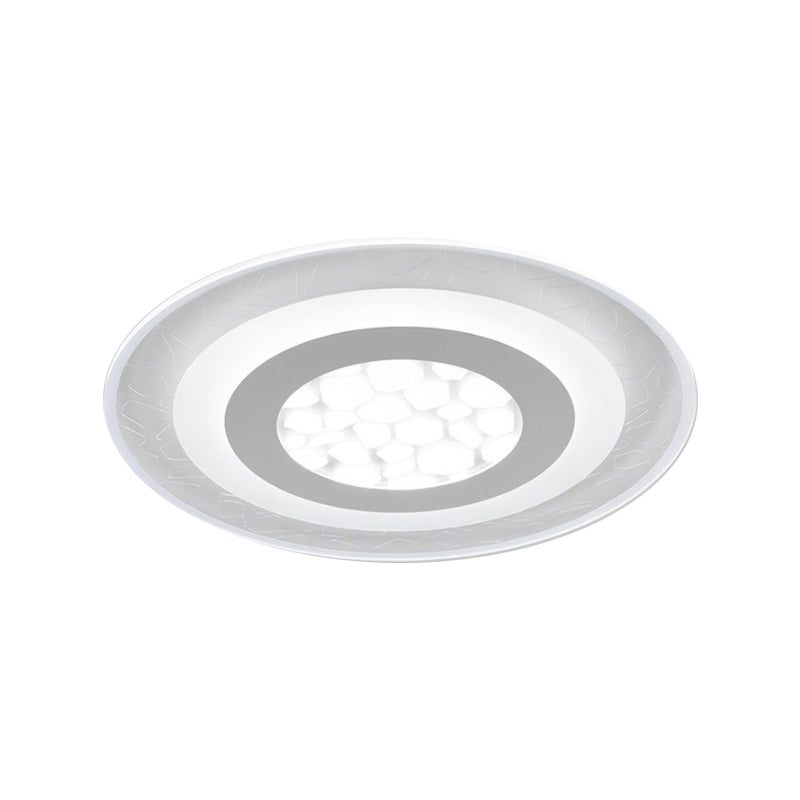 Dunste ronde/vierkante/rechthoekige plafondlamp Minimalistisch acryl Slaapkamer Kleine/grote LED-inbouwlamp met kiezelpatroon in wit