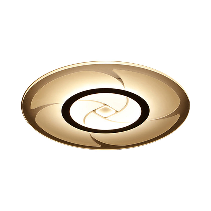 Pinwheel Pattern Disc Thin Ceiling Light Modern Acrylic 16.5"/24.5"/31" W LED White Flush Mounted Lamp in Warm/White Light