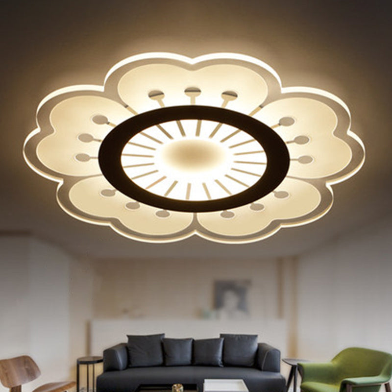 Ultrasottile Mulino a Vento/Gear/Fiore Flush Mount Semplice Acrilico Soggiorno LED Soffitto Flushmount Lampada in Bianco