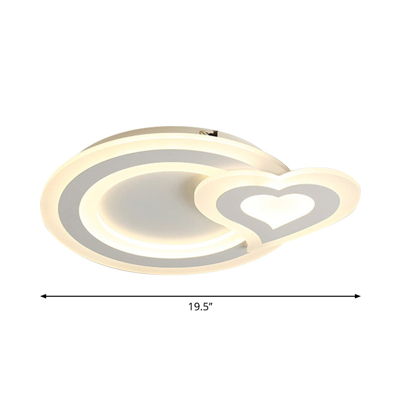Lampada da soffitto a LED nordica ultrasottile Triangolo bianco/Cuore amoroso/Stella Lampada da incasso con paralume in acrilico, luce calda/bianca