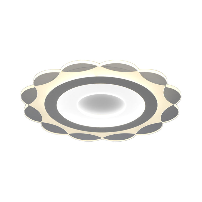 Acrylique Bloom Ceiling Flush Mount Light Simplicity White LED Flushmount Lighting in Warm / White Light, 16.5 "/24.5" /31 " Wide