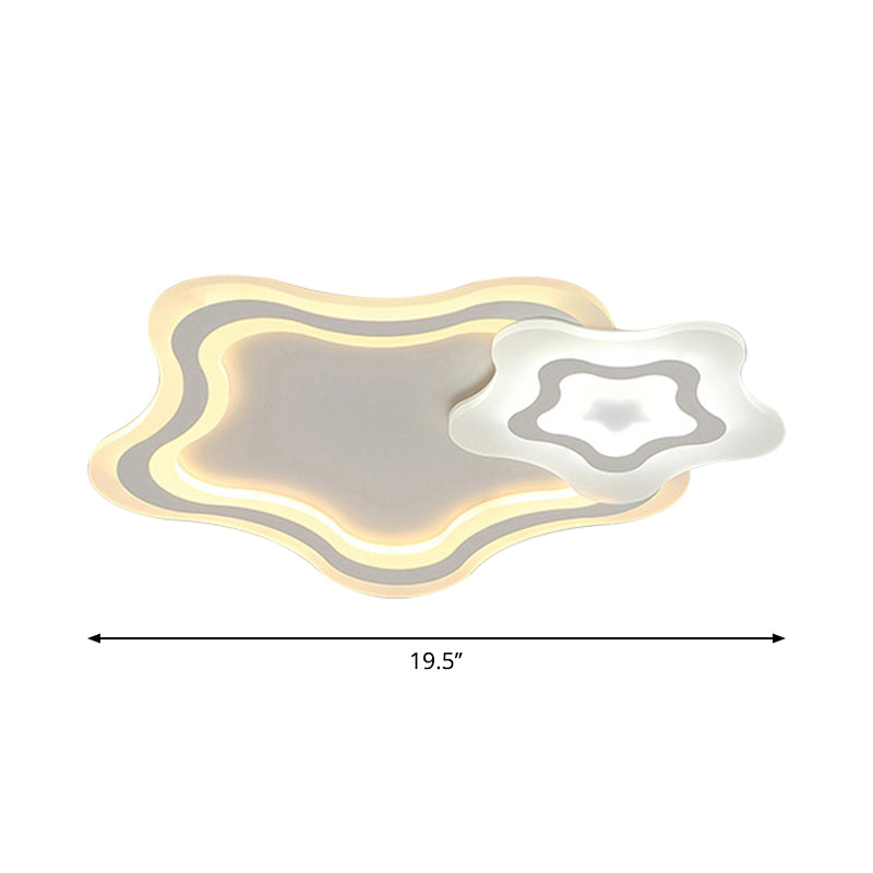 Star/Cloud/Loving Heart Ceiling Lamp Cartoon Acrylic Kids Bedroom LED Flush Mount Light in Warm/White Light