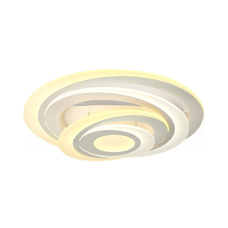Cirkelvormige woonkamer flush licht acryl modern stijl LED plafond mount lamp in warm/wit licht, 19,5 "/31" W
