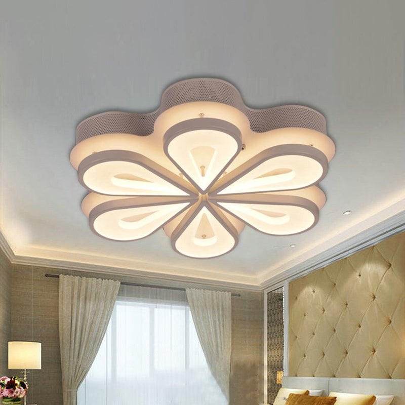 Moderno elegante goccia di pioggia a filo acrilico il 15/06/25 teste soggiorno Blossom Blossom Semi Flush Affermazione Luce a soffitto in luce calda/bianca