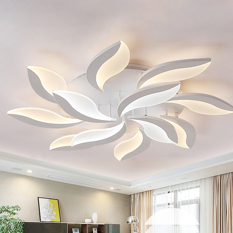 Witte bladvormige inbouwverlichting Hedendaags 3/12/15 lichts Acryl LED semi-inbouw plafondlamp