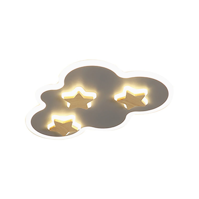 Cloud et Star Kid Bedroom Flush Mount Ceiling Light Acrylic Art Déco Ceiling Light Fixture