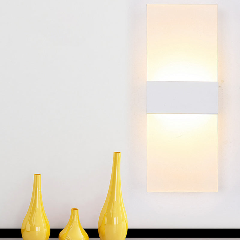 Lámpara de apliques de LED rectangular negro/blanco minimalista de pared más delgada de la pared más delgada en luz cálida/blanca, 11.5 "/16" W