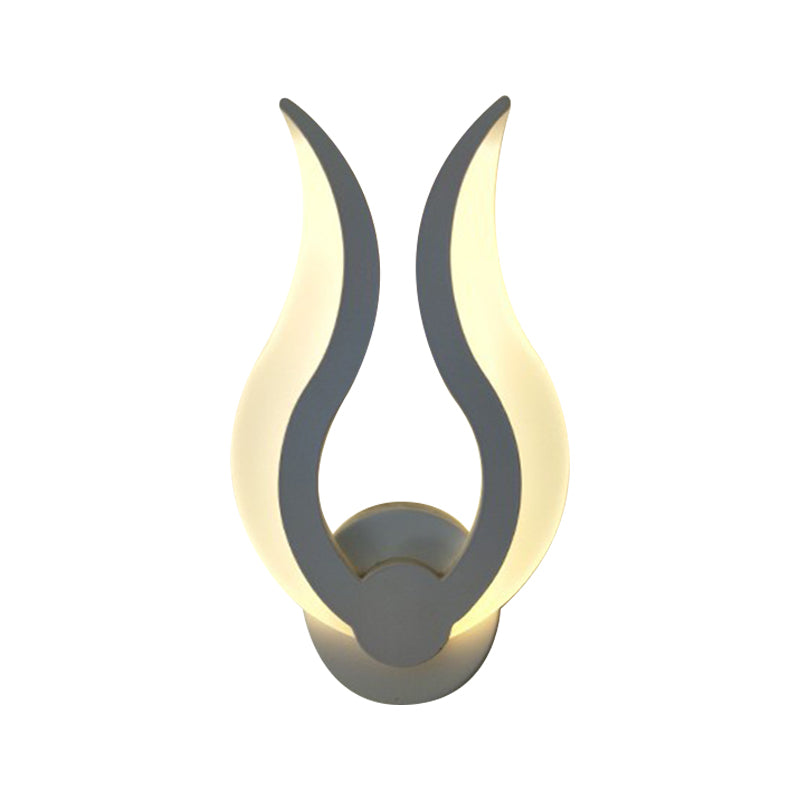 Flame Shaped Bedroom Wall Sconce Lighting Acrylic LED Nordic Wall Mount Light in Warm/White Light