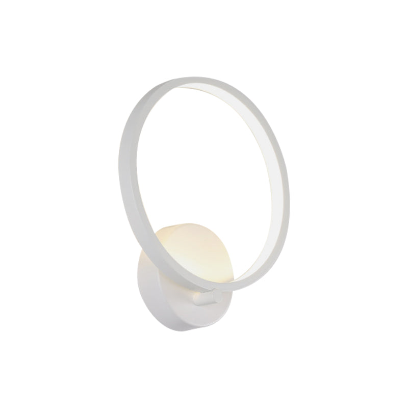 White Circle LED Sconce Light Fixture Minimalist Acrylic Wall Mount Lighting in Warm/White Light for Corridor, 8"/10" W