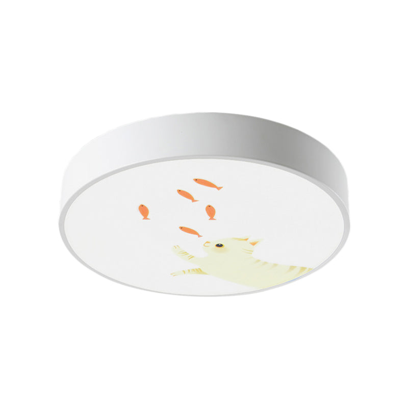 Cercle Baby Room Flushmount Light with Giraffe Acrylique Animal LED Ceiling Light in White