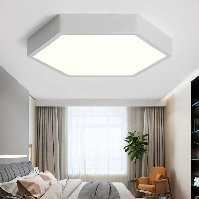 Luz de techo monocromática con estilo nórdico, luz LED hexagonal de montaje empotrado para porche