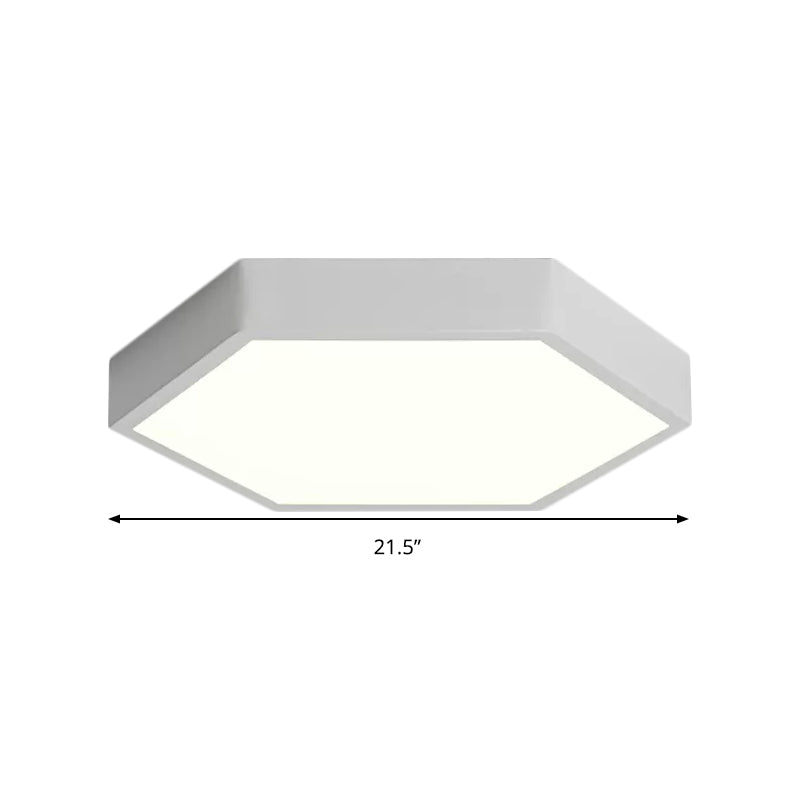 Plafonnier monochrome élégant nordique hexagone LED plafonnier pour porche