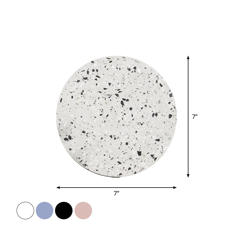 Scheibe geformte LED Wandleuchte minimalistische Terrazzo -Schlafzimmer Wandhalterung Licht in Rosa/Blau/Schwarz, 7 "/10" W.