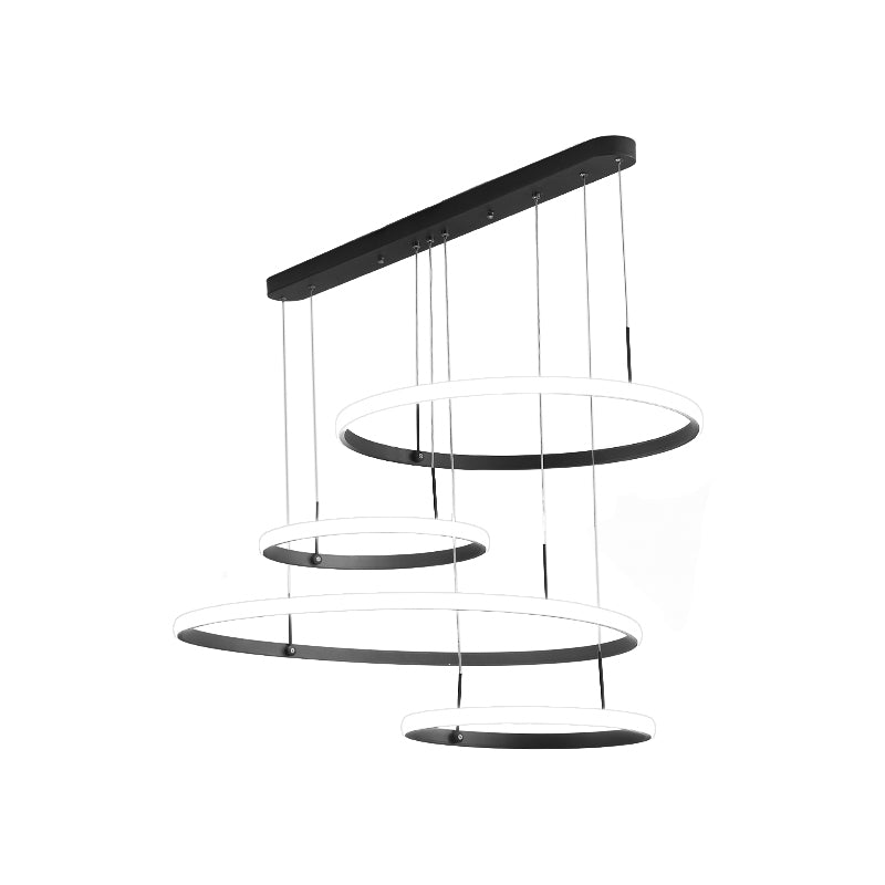 Lampadino a 4 teste LED LED LADELIER Minimalista Lampada a ciondolo a bagliore esterno con cerchio Acrilico Ombra