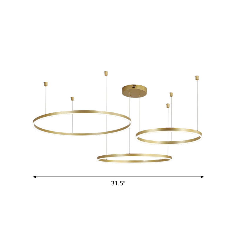 3/4/5 lampadario a cerchio a cerchio a cerchio Postmodern LED Gold LED Assorbimento Luce per soggiorno per soggiorno